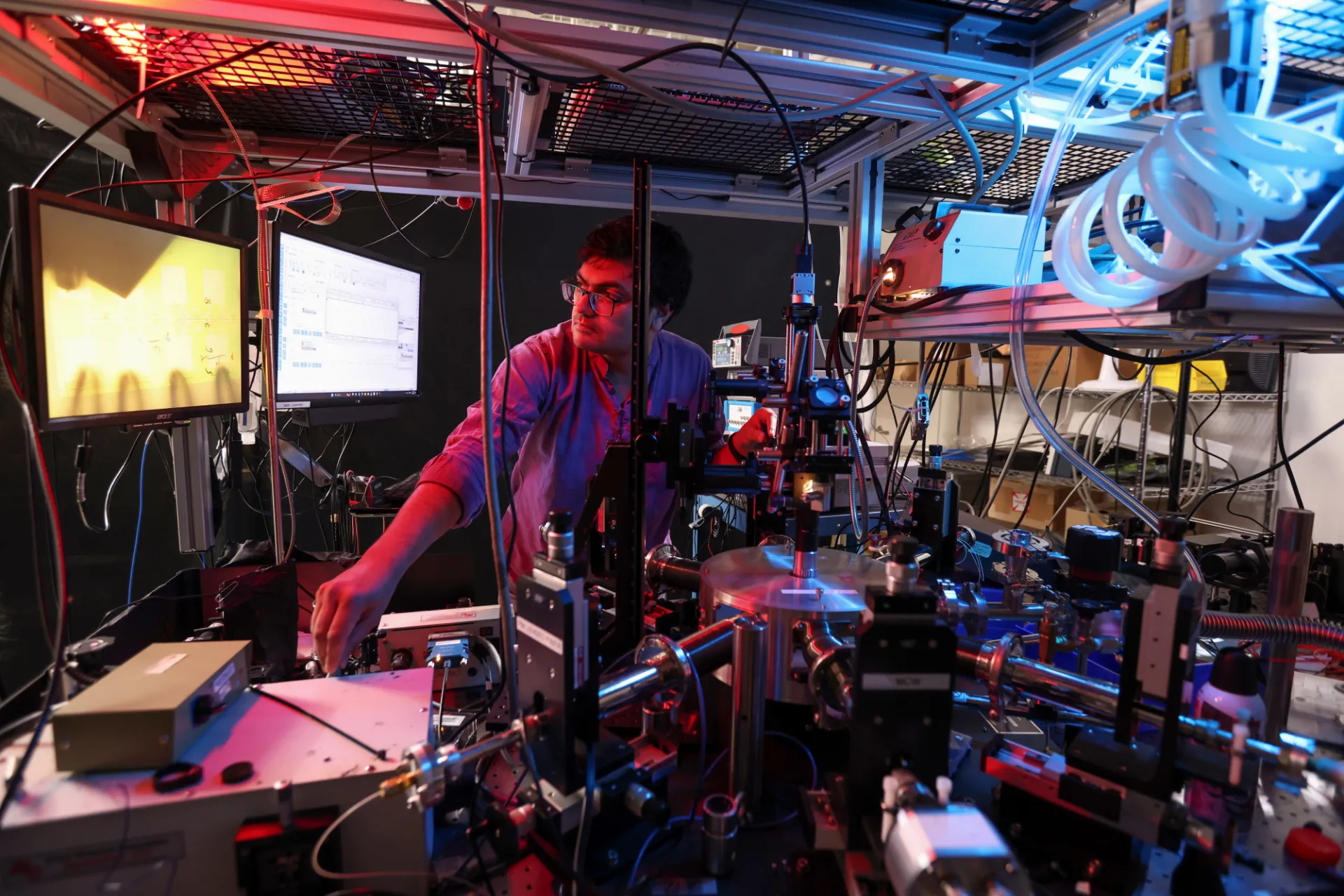 researcher testing out equipment_photo by John Abbott