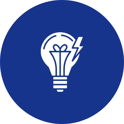 lightbulb with lightning bolt
