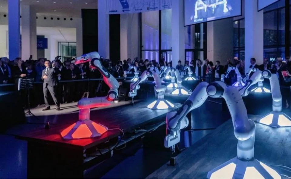 Onstage with robot